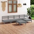 thumbnail image 1 of vidaXL 6 Piece Garden Lounge Set Solid Pinewood Grey, 1 of 5
