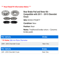 thumbnail image 2 of Rear Brake Pad and Rotor Kit - Compatible with 2011 - 2015 Chevy Cruze 2012 2013 2014, 2 of 2