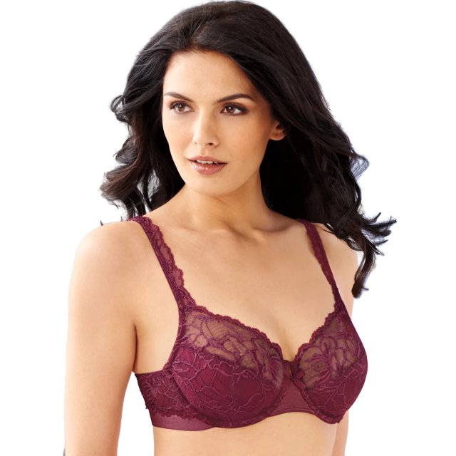 Bali Womens Lace Desire Underwire Bra, 40DD, Romance Red