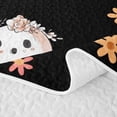 thumbnail image 5 of Erosebridal Boho Floral Ghost Quilt King, Happy Halloween King Coverlet Set for Girls, Black Orange, 3pcs 1 Bedspread and 2 Pillowcases, 5 of 7