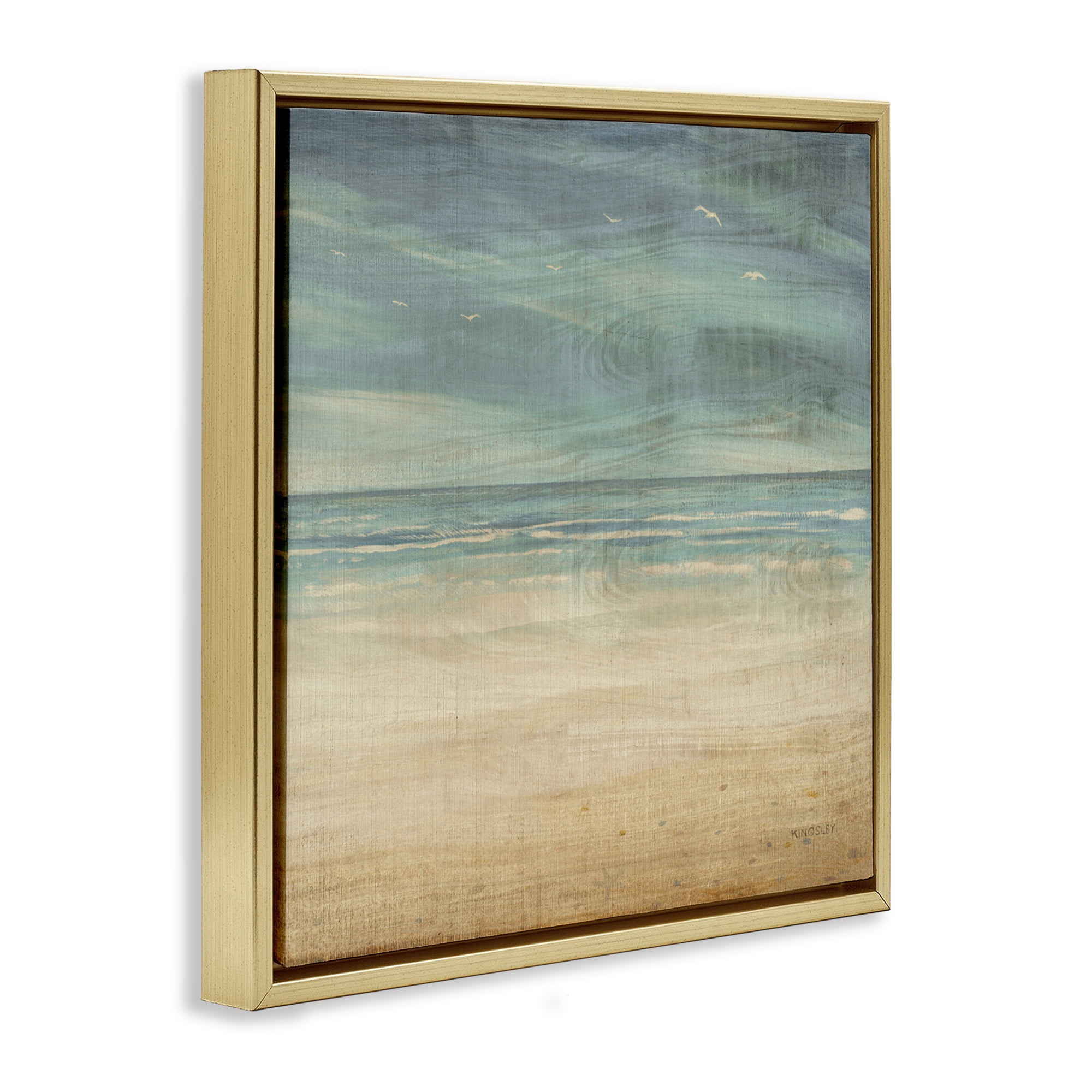 Stupell Industries Moody Coastal Days Gold Framed Floater Canvas Wall Art, design by Dan Meneely