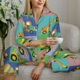 thumbnail image 4 of Goofa Construction Machinery Printed Women’s 2 Piece Pajama Set Super,Pajamas Women's Long Sleeve Sleepwear Soft Button Down Loungewear Pjs Lounge Set Nightwear-Large, 4 of 9