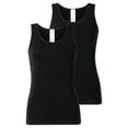 thumbnail image 1 of SCHIESSER Tops para mujer, pack de 2 - 2Pack Tops de tirantes, camiseta interior, algodón elástico, liso Negro M (Medium), 1 of 5