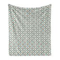 thumbnail image 1 of Abstract Soft Flannel Fleece Throw Blanket, Design of Geometric Shapes Forming Round Squares, Cozy Plush for Indoor and Outdoor Use, 70" x 90", Umber Deep Sky Blue, by Ambesonne, 1 of 5