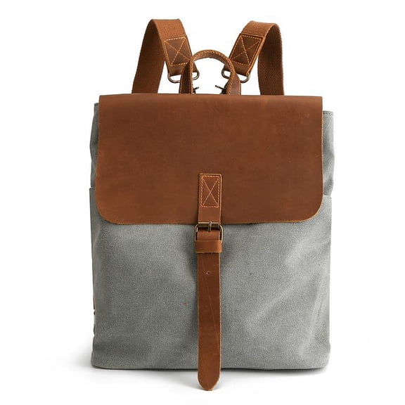 Retro backpack crazy horse leather women,Creamy white