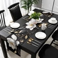 thumbnail image 3 of Gorgeous Flowers Table Runner 90 Inches Long, White Gold Floral Botanicals Black Kitchen Coffee Dining Table Decoration for Home Party Birthday Wedding Home Decor 13x90 Inches, 3 of 8