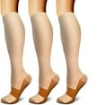 thumbnail image 1 of 3 Pairs Copper Compression Socks for Women & Men Circulation 15-20 mmHg is Best for All Day Wear Running Nurse, 1 of 7
