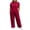 Red, variant on Women's 2 Piece Pants Set Plus Size Summer Lounge Outfits Short Sleeve Crewneck Tops and Wide Leg Sweatpants (6XL, Red)