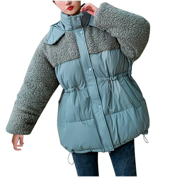 Parkas de manga larga para mujer, ropa de algodón, ropa de algodón con capucha para mujer, ropa de algodón de plumón para mujer, abrigo de algodón para mujer.