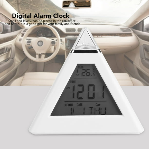 Led Que Cambia de Color Relajor Lcd Digital Termómetro Luz Nocturna RELOJES DE MESA DE ESCRITORIO, 8 CANCONES DE ALMA, CON PANTALLA LCD GRANDE, Admitir Formato de