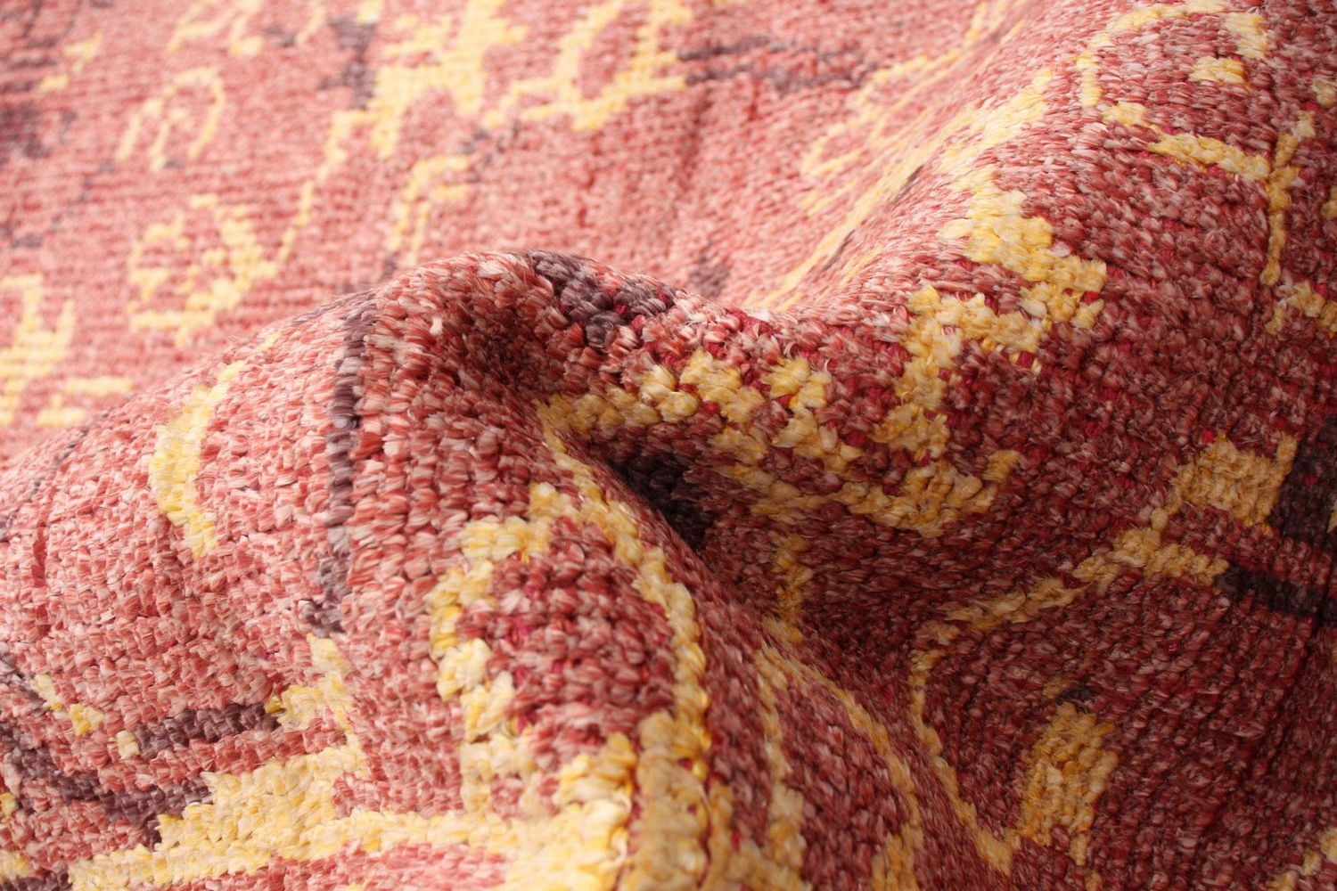 ECARPETGALLERY 5'1" x 7'10" Bordered Jules Oushak Hand-knotted Area Rug for Living Room, Dining Room and Bedroom in Red