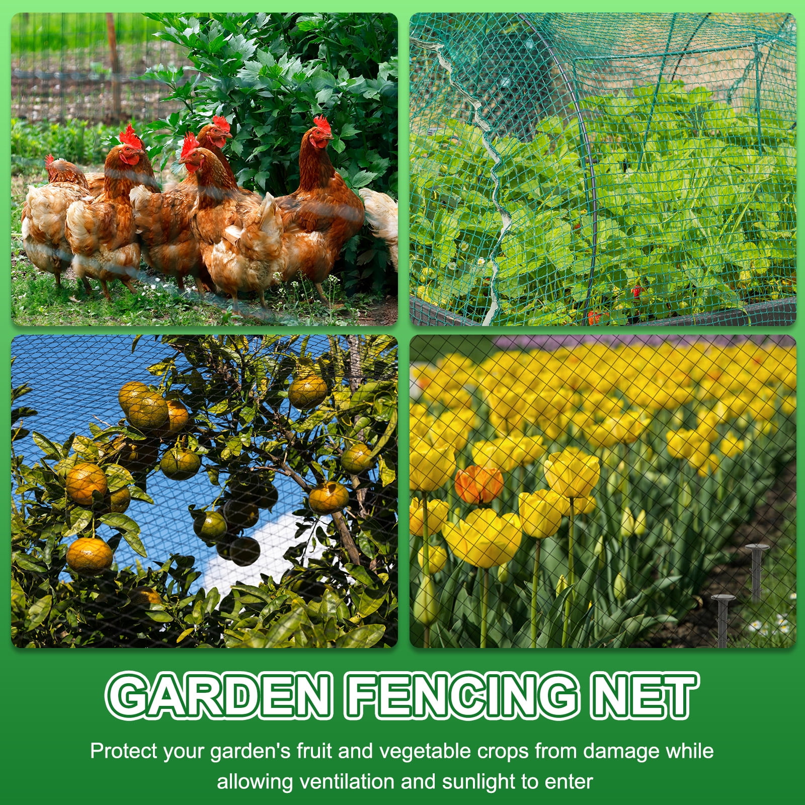 1Set Bird Netting for Chicken Coop 25 x 99 Feet Garden Netting with 0.8" Square Mesh Nylon Chicken Wire Mesh Garden Fence