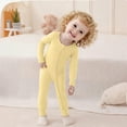 thumbnail image 4 of XAOWF Infant Girls Long Sleeve Stretchy Ribbed Bodysuit Solid Color Round Neck Soft Romper For Newborn Daily Wear Lovely Leisure Rompers 0-3 month, 4 of 9
