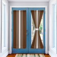 thumbnail image 2 of Brown White Stripe Door Curtains for Door Window, French Sidelight Front Back Door Curtains With Tieback, Modern Rustic Vertical Striped Kitchen Rod Pocket Drapes Panel, 25"x72", 2 of 5