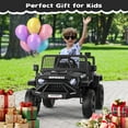 thumbnail image 3 of Funcid 12 Volt Ride on Toys for Toddlers Ride on Cars with Remote Control, Battery Powered Ride on Truck Car w/ Bluetooth Music, LED Lights, Spring Suspension, 3 Speeds, Black, 3 of 8