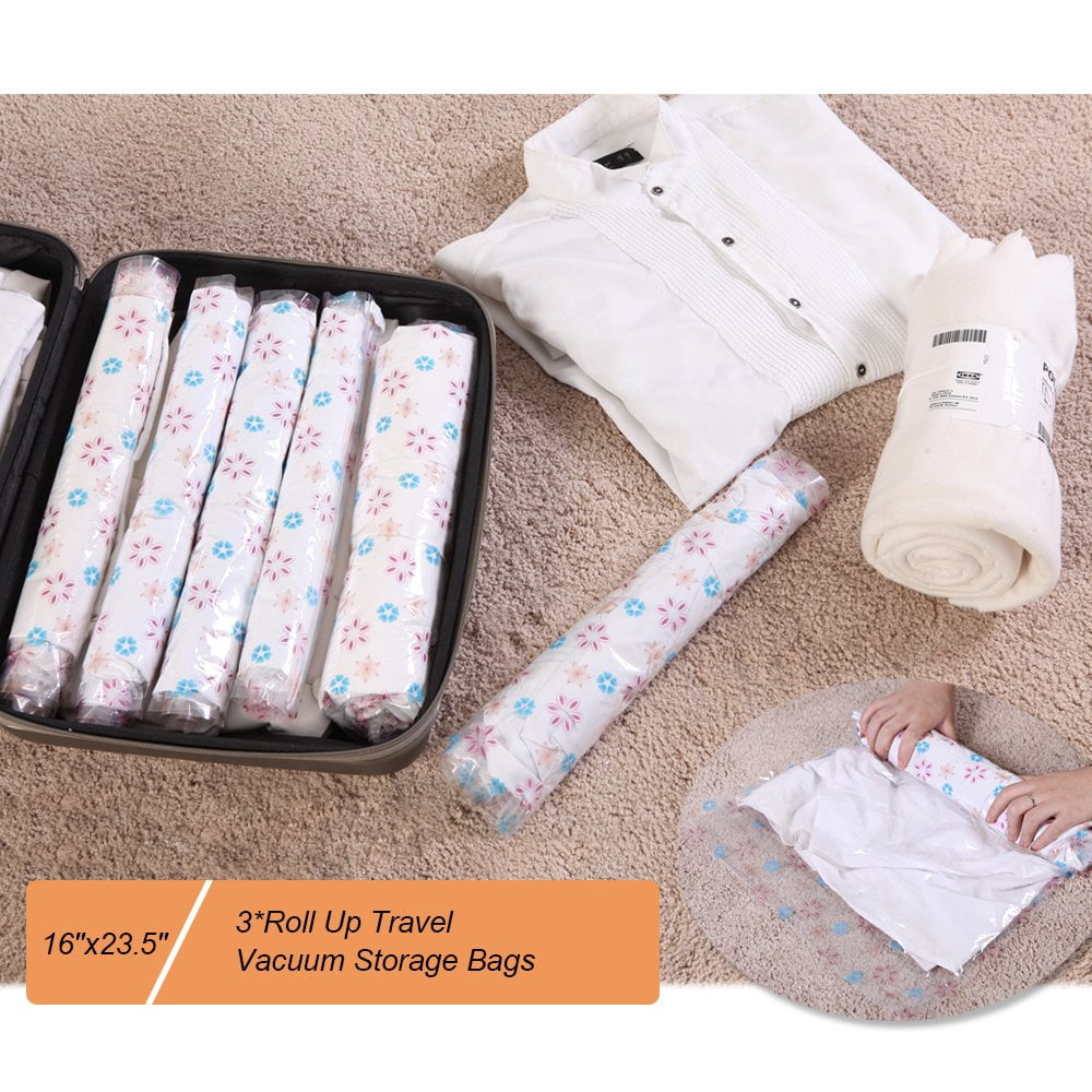 NEX Vacuum Storage Bags 15 pack Space Saving Packing Luggage Bags Reusable Compression Bags, Free Hand Pump Included (NX-A018)