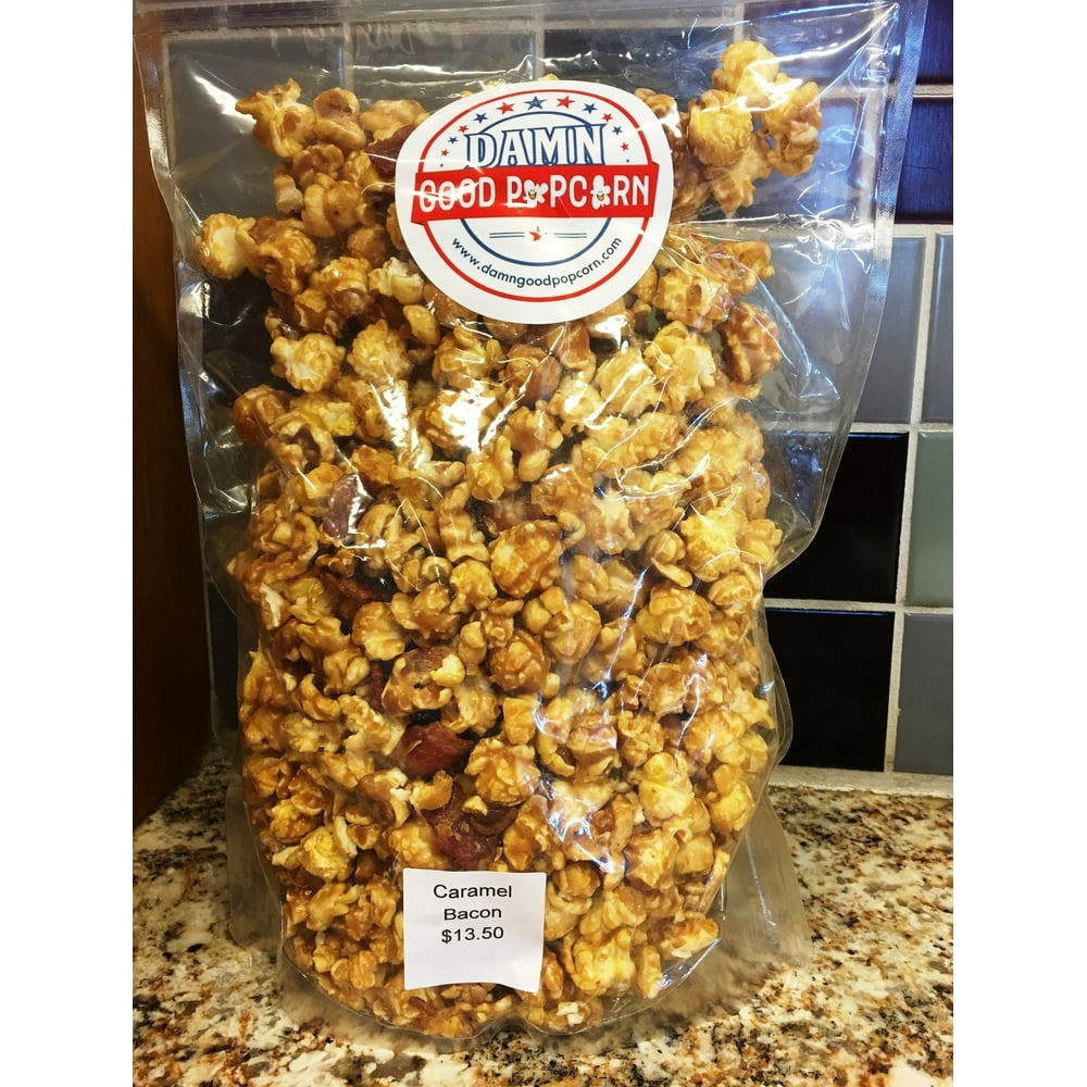 Gourmet Caramel Bacon Popcorn 16 oz Bag Damn Good Popcorn