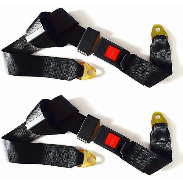 Ceinture de Sécurité Réglable 2 Points Lot de 2 - Ajustement Universel, Noir - Compatible avec LP