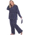 thumbnail image 3 of White Mark Women's Three-Piece Button-Down Pajama Set, 3 of 6