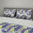 thumbnail image 2 of Abstract Comforter & Sham Bedding Set, Brushstroke Pastel Colors Retro Hipster Funky Modern Demonstration, 3 pcs Duvet Set Microfiber Filling Quilt, 5 Sizes, Blue Violet and Pale Green, by Ambesonne, 2 of 4
