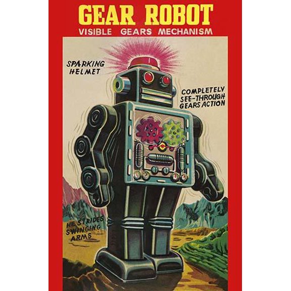 Gear Robot- Fine Art Canvas Print (20" x 30")