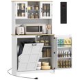 thumbnail image 1 of HOMCOM Armoire de Garde-Manger de Cuisine avec Station de Recharge et Armoire pour Poubelle, 1 of 10