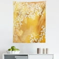 thumbnail image 1 of Japanese Tapestry, Japanese Cherry Blossom Sakura Tree Branches Blooms Art, Fabric Wall Hanging Decor for Bedroom Living Room Dorm, 5 Sizes, Marigold and Cream, by Ambesonne, 1 of 1