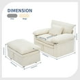 thumbnail image 3 of Oversized Chenille Lounge Chair with Storage Ottoman, Cozy Armrest Accent Chair with Hidden Footrest Storage for Bedroom & Living Room, 3 of 7
