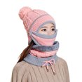thumbnail image 2 of Fleece Lined Womens Beanie Knit Hat, Winter Scarf Mask Set,Girls Warm Hat Earmuffs Cap with Pom, 2 of 8