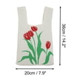 thumbnail image 4 of Unique Bargains 1 Pc Knitted Wrist Bag Flowers Gift Bag Beige, 4 of 5