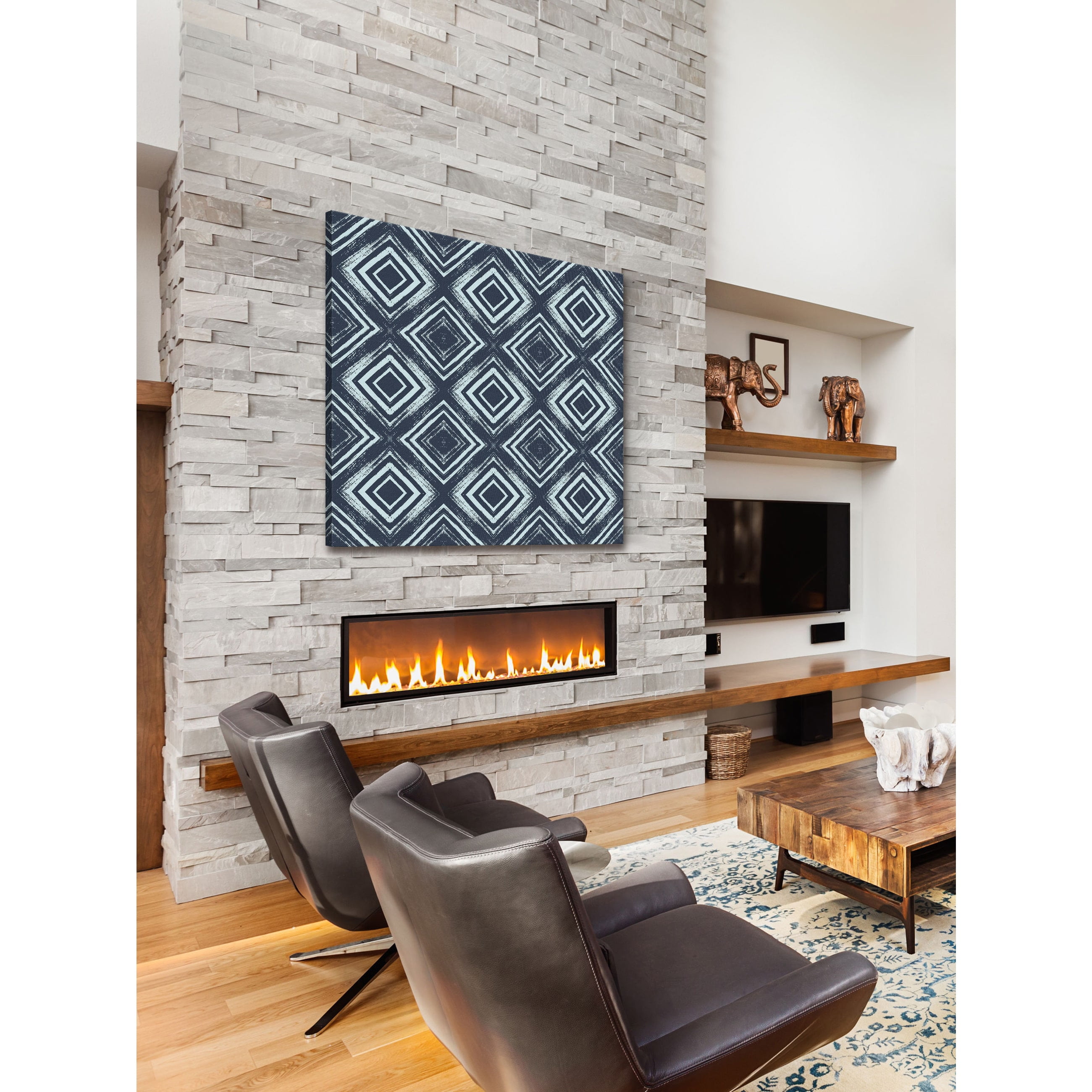 "Square Pattern" Painting Print on Wrapped Canvas