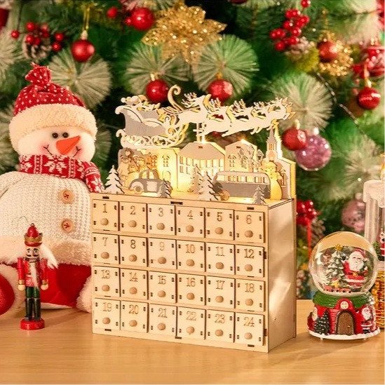 Hogar y jardín, Calendarios, Actos de bondad Calendario de adviento Calendario de madera Calendario de llegada Decoración navideña de escritorio Buenos regalos familiares Diario, un calendario