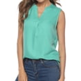thumbnail image 6 of Women Solid Color V Neck Sleeveless Scoop Hem Top, 6 of 7