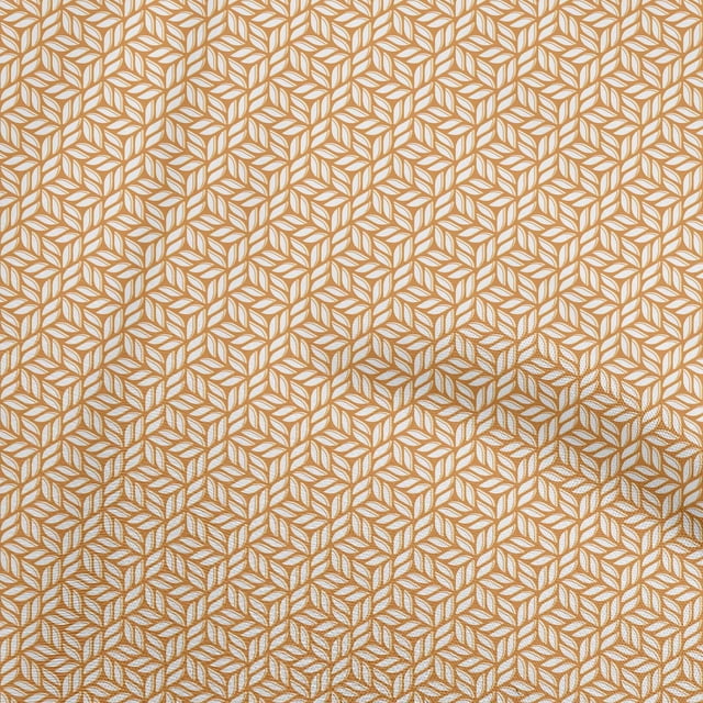 oneOone Georgette Viscose Mustard Yellow Fabric Asian Block Craft Projects Decor Fabric Printed By The Yard 42 Inch Wide