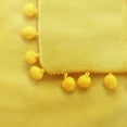 thumbnail image 4 of PiccoCasa Velvet Pillow Cover with Pompoms for Sofa Bed 1PCS Golden Yellow 16x16Inch, 4 of 8