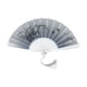 thumbnail image 2 of Abanico plegable de estilo antiguo de 7 pulgadas con borlas que se abre y se cierra. Ideal para abanicar en verano, decorar el hogar y hacer fotografías., 2 of 6