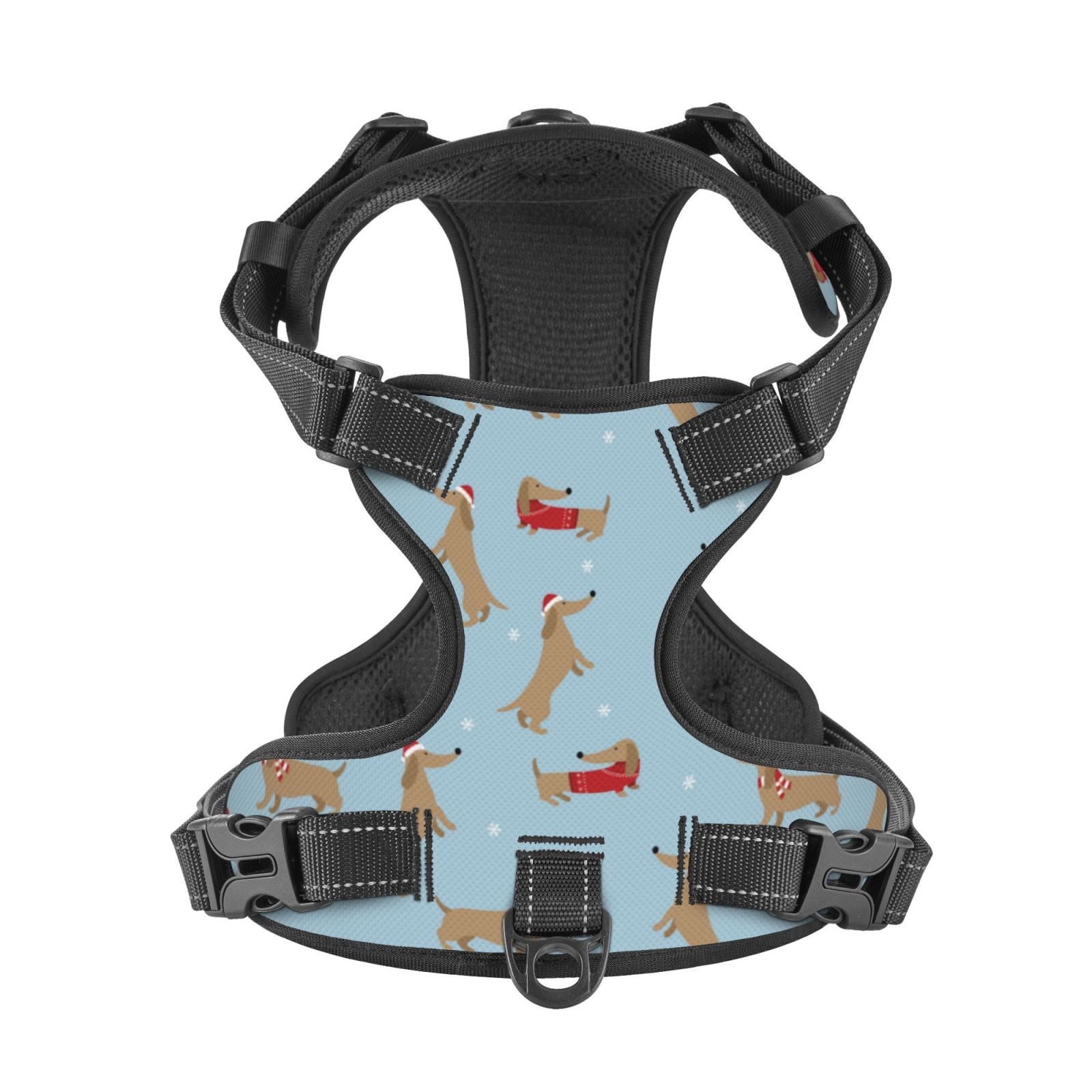 Kdxio Dachshund Dog Print No Pull Dog Harness Adjustable Reflective Oxford Easy Control Medium Large Dog Harness for Training and Everyday-Medium