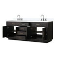 thumbnail image 5 of Abbey 80 in W Black Oak Double Vanity, White Quartz Top and Faucet Set, 5 of 6