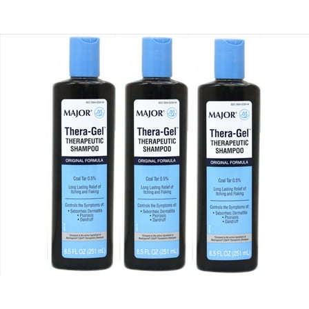 Major Thera-Gel Therapeutic Shampoo Original Formula Coal Tar 0.5%, 8 Fl. Oz. - Pack of 3
