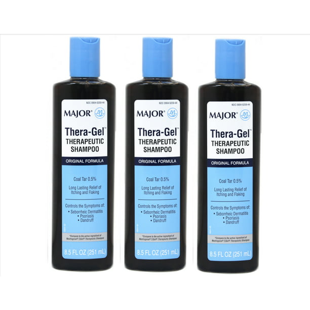 Major Thera-Gel Therapeutic Shampoo Coal 0.5% 8.5 oz. (Pack of 3) -