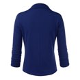 thumbnail image 2 of Doublju Women's Casual One Button Cropped Blazer with 3/4 Shirring Sleeve, 2 of 4