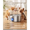 thumbnail image 6 of FWMB 108oz/3.2L Stainless Steel Cat Water Fountain with 3 Replacement Filters, Automatic Water Dispenser for Cat and Dogs, Electric Drinking Bowl Suitable for Multiple Pets, 6 of 11