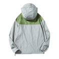 thumbnail image 2 of Chaquetas de tartán elegante Cortavientos para mujer Color sólido Ropa de solar funcional al libre (Gris, M), 2 of 3
