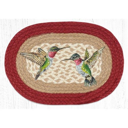 Capitol Importing 81-504H 10 x 15 in. Hummingbird Printed Oval Swatch Rug