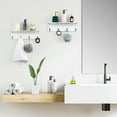 thumbnail image 4 of 2PACK Rack with hook for entryway - solid wood hanger wall mount, white entrance rack with hook for jackets, keys, bags and dog leashes, 5 hooks, 4 of 5