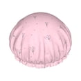 thumbnail image 1 of YFYANG Femmes Double Imperméable Douche Cap, Rose Simple Motif de Fleurs Cheveux Réutilisables Cap pour Tous les Styles de Cheveux et les Tailles de Tête, 1 of 6