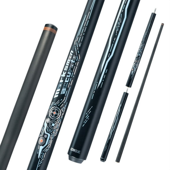 2 in 1 COW 58" Carbon Energy Break Punch Kick-off Jump Billiard Pool Cue Stick 13mm Break Jump Cue Stick