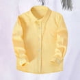 thumbnail image 2 of XIMIN Boys Linen Button Down Dress Shirt Long Sleeve Top School Uniform Shirt for Kids Toddler Teen Casual Formal, 2 of 6