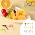 thumbnail image 5 of Xuewenshw Cure-Dents Animaux Fruits Mini Mignons Animaux Dessin Animé Forme Notes Musicales pour Enfants Cure-Dents Réutilisables pour Bento B O X Déjeuner Collations Ensemble de Table Extérieur Aléatoire pour 6, 5 of 5