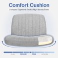 thumbnail image 3 of Celtoss Criss Cross Home Office Chair, Fabric Armless Swivel Task Computer Chair with Wheels, Gray, 3 of 7